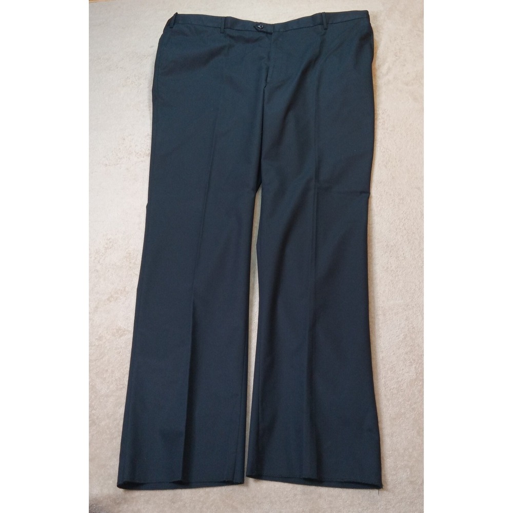 Ascott Browne NWT Men's Pleated Trousers Pants Size 50Reg x Unhemmed Black - Picture 2 of 13
